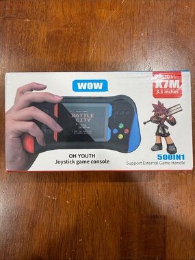 OH YOUTH Blue and Black Handheld Joystick Game Console - 500in1
